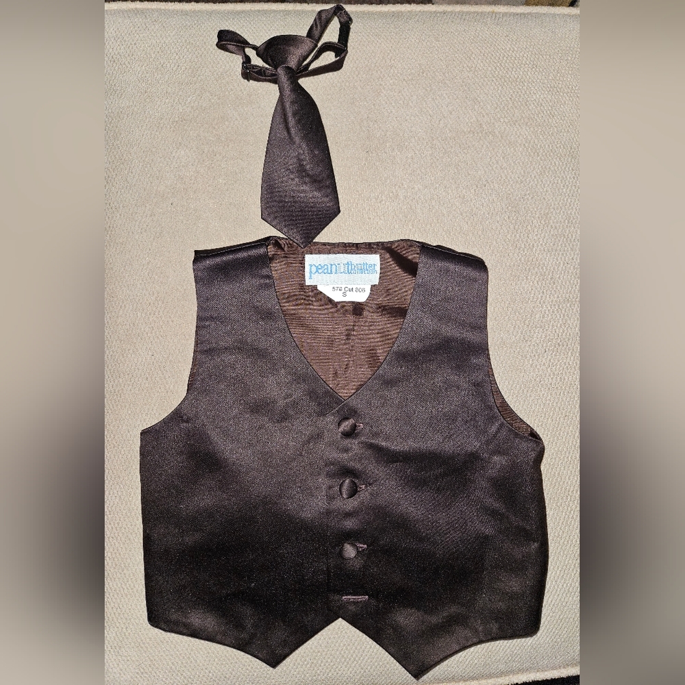 Toddler tuxedo with tie, chocolate mocha!